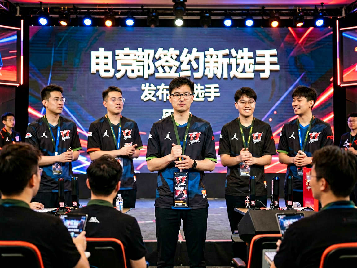 电竞俱乐部签约新选手发布会现场